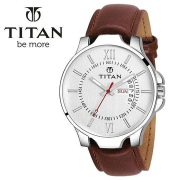 Stylish Men White Faux Leather/Leather Analog Watch Roposo Clout